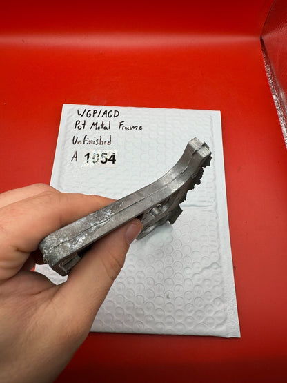 WGP/AGD Pot Metal Paintball Marker Frame Unfinished - used paintball grip frame - raw silver / unfinished pot metal