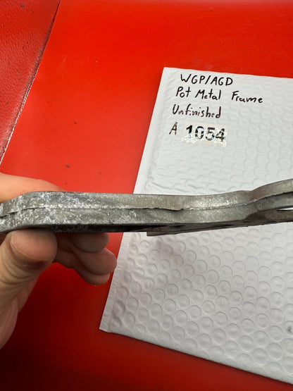 WGP/AGD Pot Metal Paintball Marker Frame Unfinished - used paintball grip frame - raw silver / unfinished pot metal