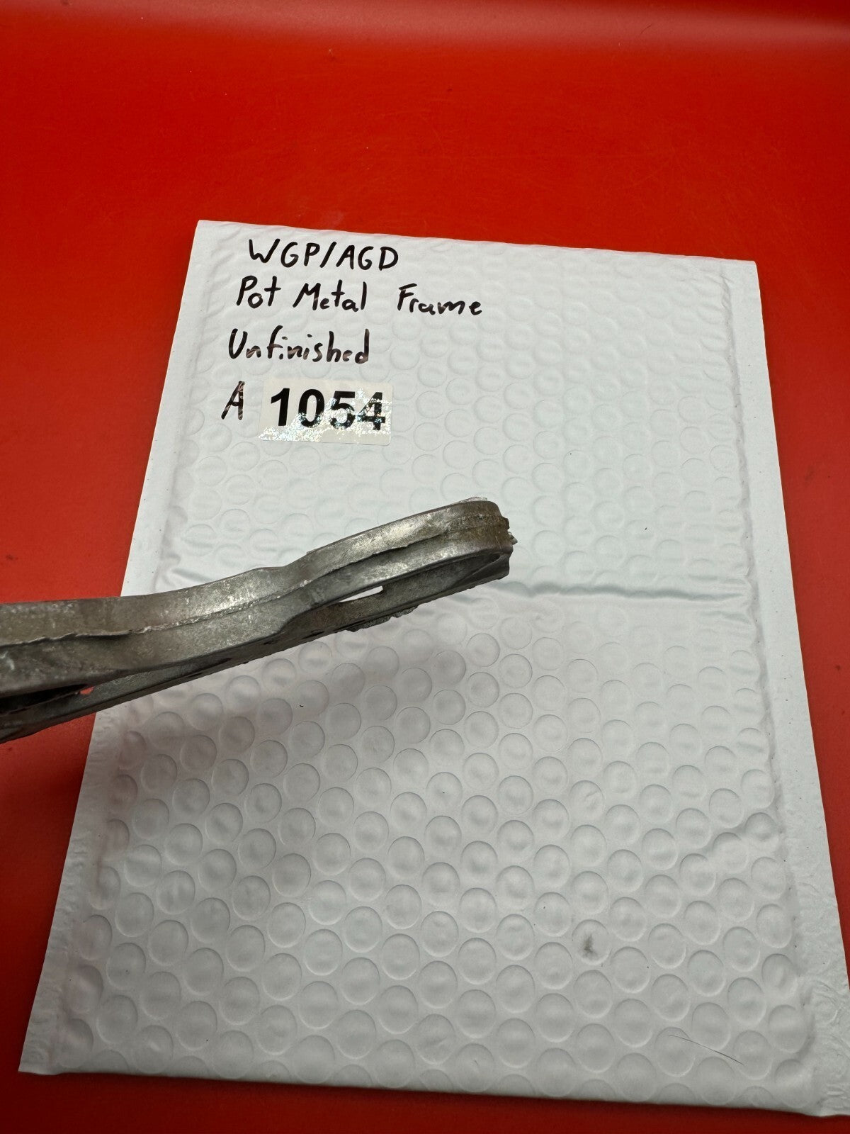 WGP/AGD Pot Metal Paintball Marker Frame Unfinished - used paintball grip frame - raw silver / unfinished pot metal