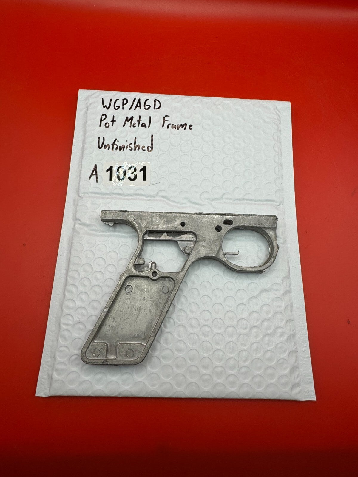 WGP/AGD Pot Metal Paintball Marker Frame Unfinished - used paintball grip frame - raw / unfinished silver