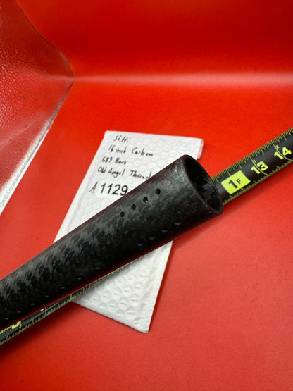 Stiffi 16 inch Carbon 689 Bore Old Angel Thread - used paintball barrel (one-piece) - black carbon fiber with black aluminum back