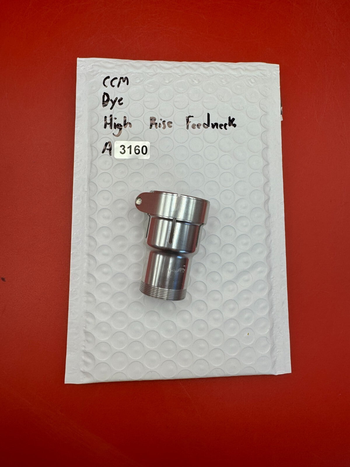 CCM Dye High  Rise Feedneck - used paintball feedneck - silver