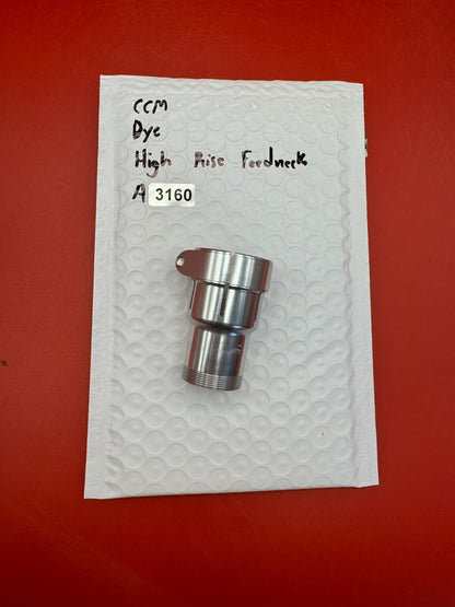 CCM Dye High  Rise Feedneck - used paintball feedneck - silver