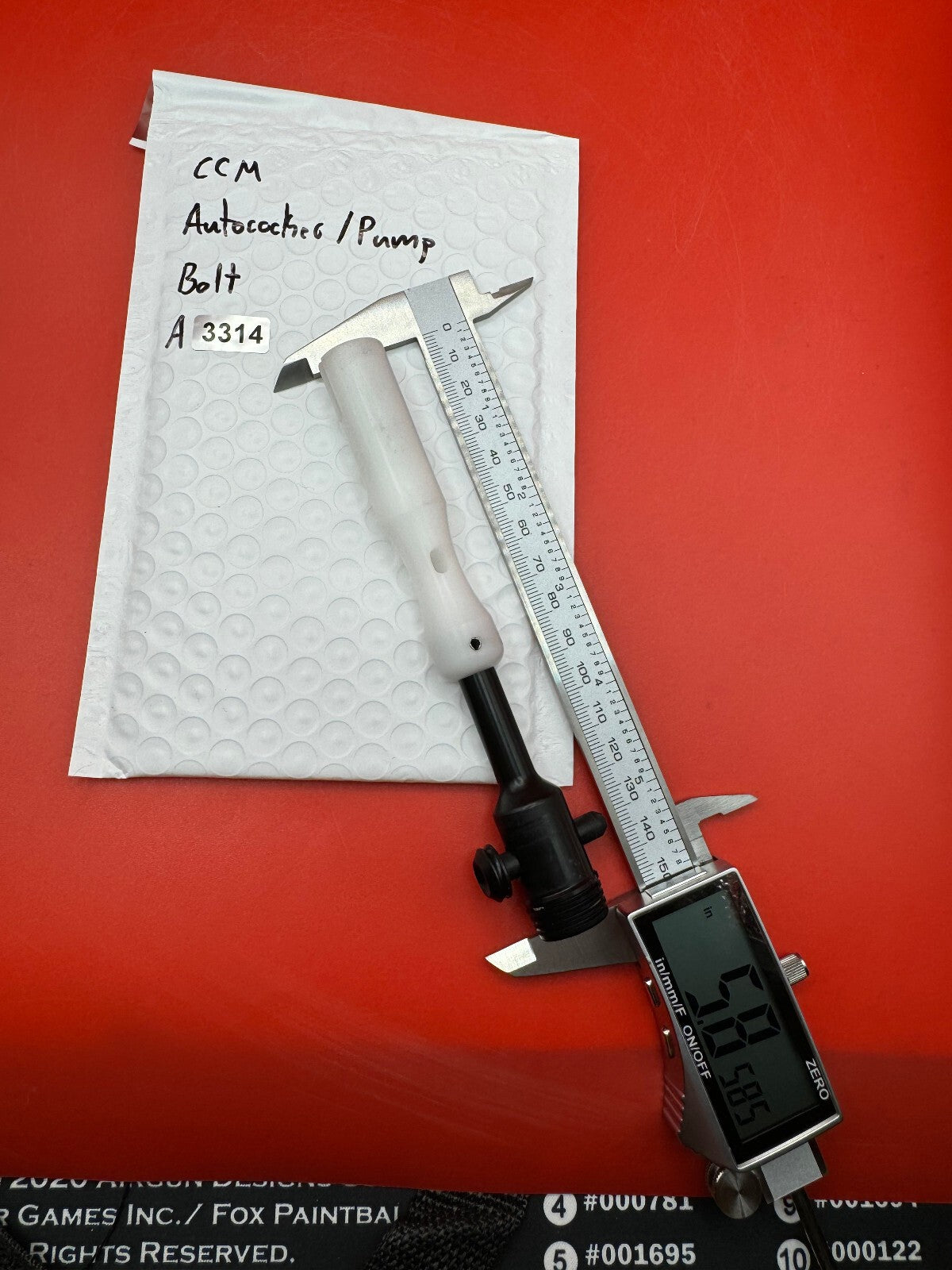 CCM Autococker / Pump Bolt - used paintball bolt - black/white