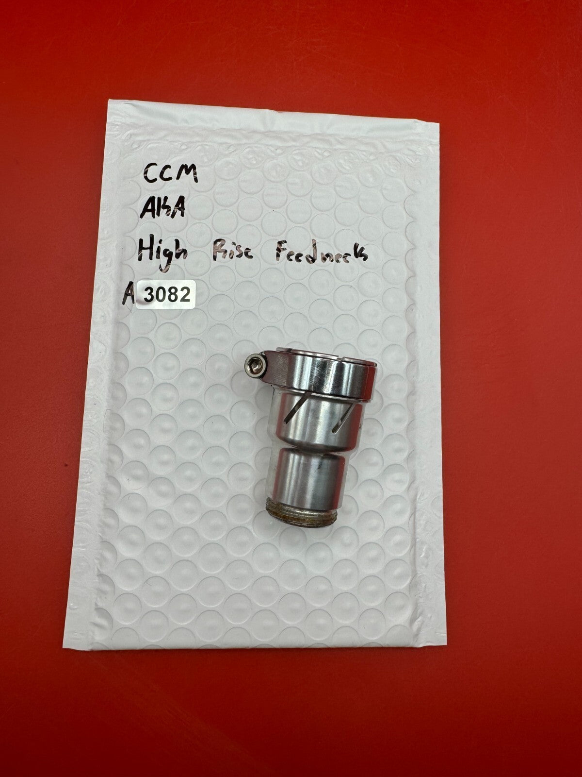 CCM AKA High Rise Feedneck - used paintball feedneck - silver