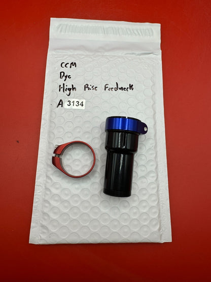 CCM Dye High Rise Feedneck - used paintball feedneck - black/blue