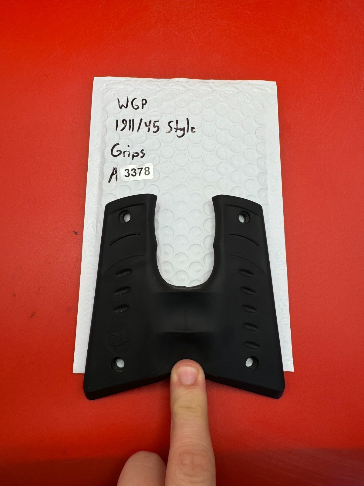 WGP 1911/45 Style Grips - used paintball grip panels - black