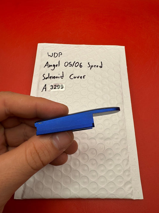 WDP Angel 05/06 Speed Solenoid Cover - used paintball solenoid cover - blue anno