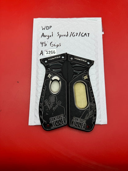 WDP Angel Speed/GT/GAT 45Â° Grips - used paintball grip panels - black