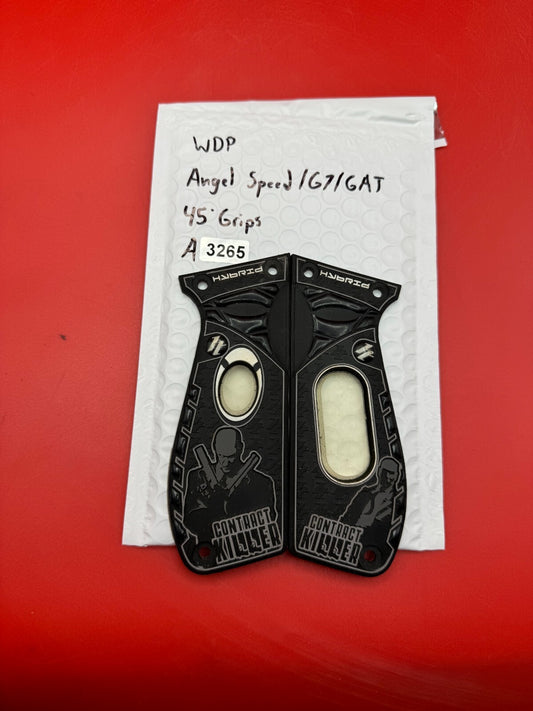 WDP Angel Speed/GT/GAT 45Â° Grips - used paintball grip panels - black