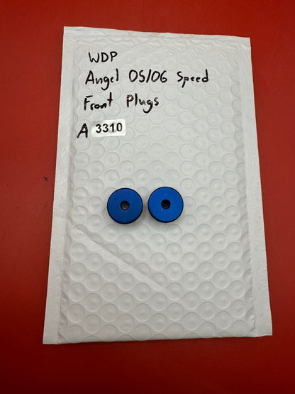 WDP Angel 05/06 Speed Front Plugs - used paintball front plug - blue anno