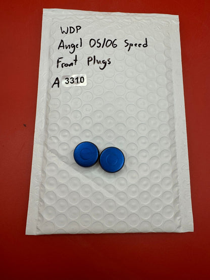 WDP Angel 05/06 Speed Front Plugs - used paintball front plug - blue anno
