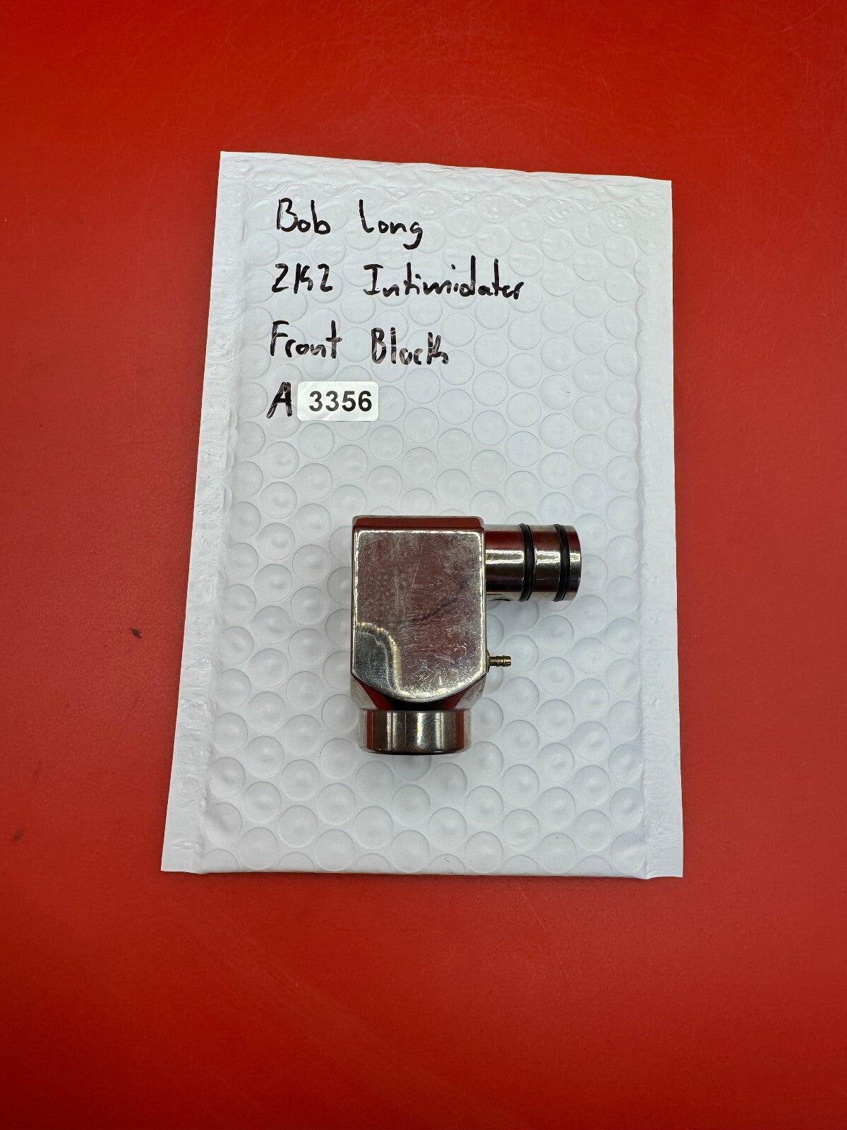 Bob Long 2k2 Intimidator Front Block - used paintball front block - silver