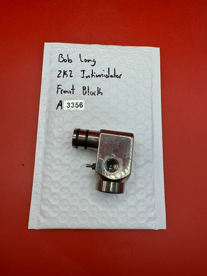 Bob Long 2k2 Intimidator Front Block - used paintball front block - silver