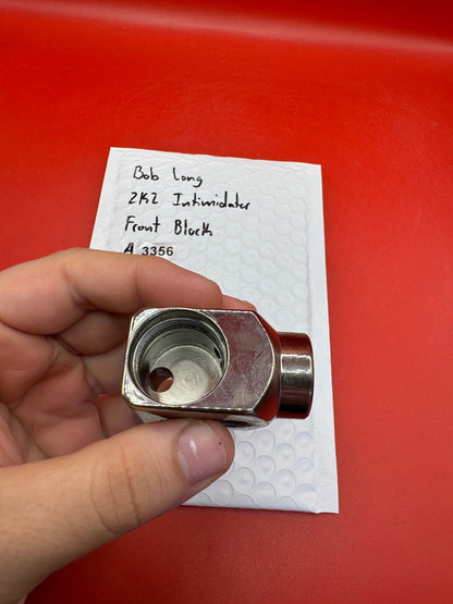 Bob Long 2k2 Intimidator Front Block - used paintball front block - silver