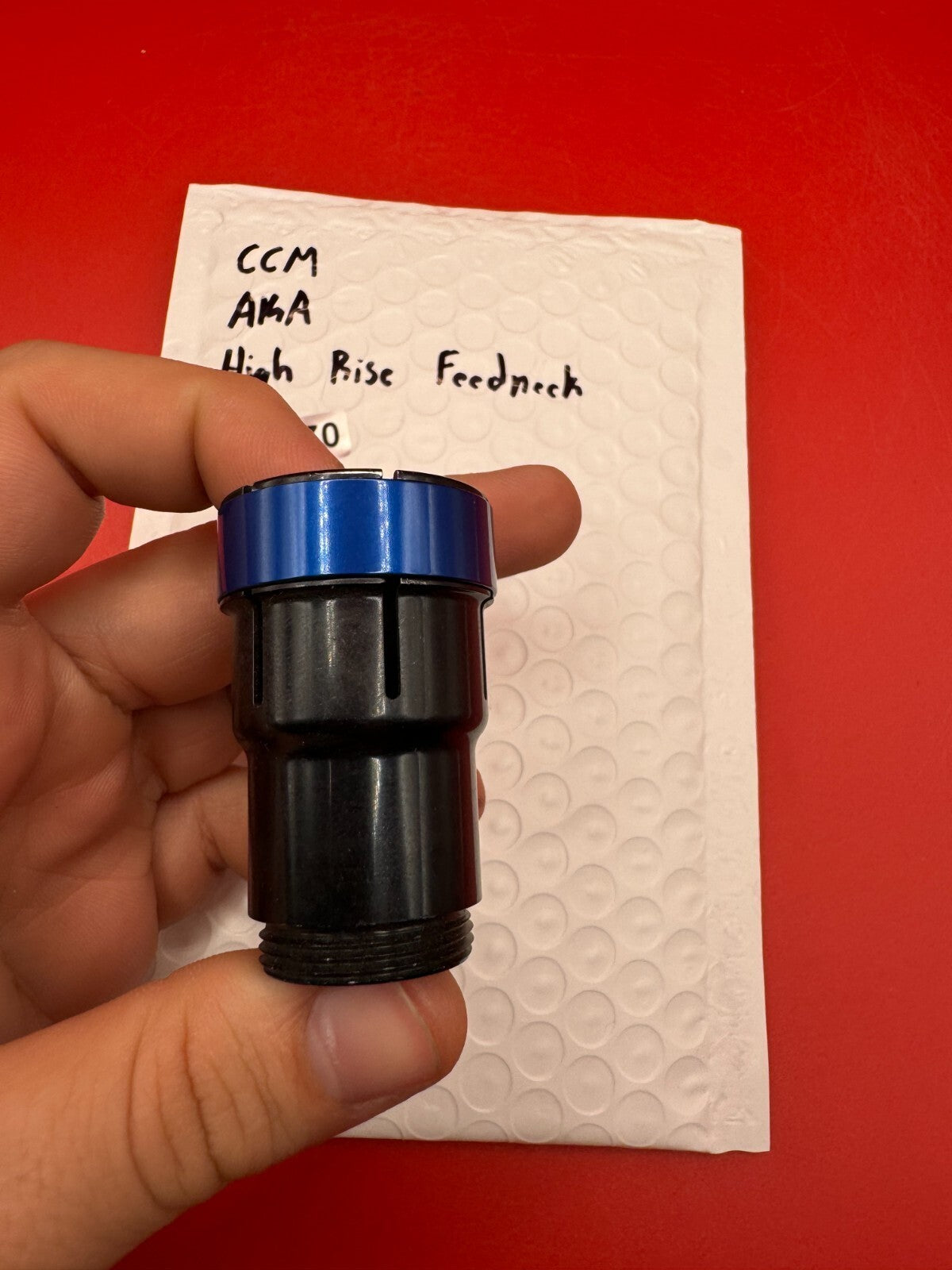 CCM AKA High Rise Feedneck - used paintball feedneck - blue/black