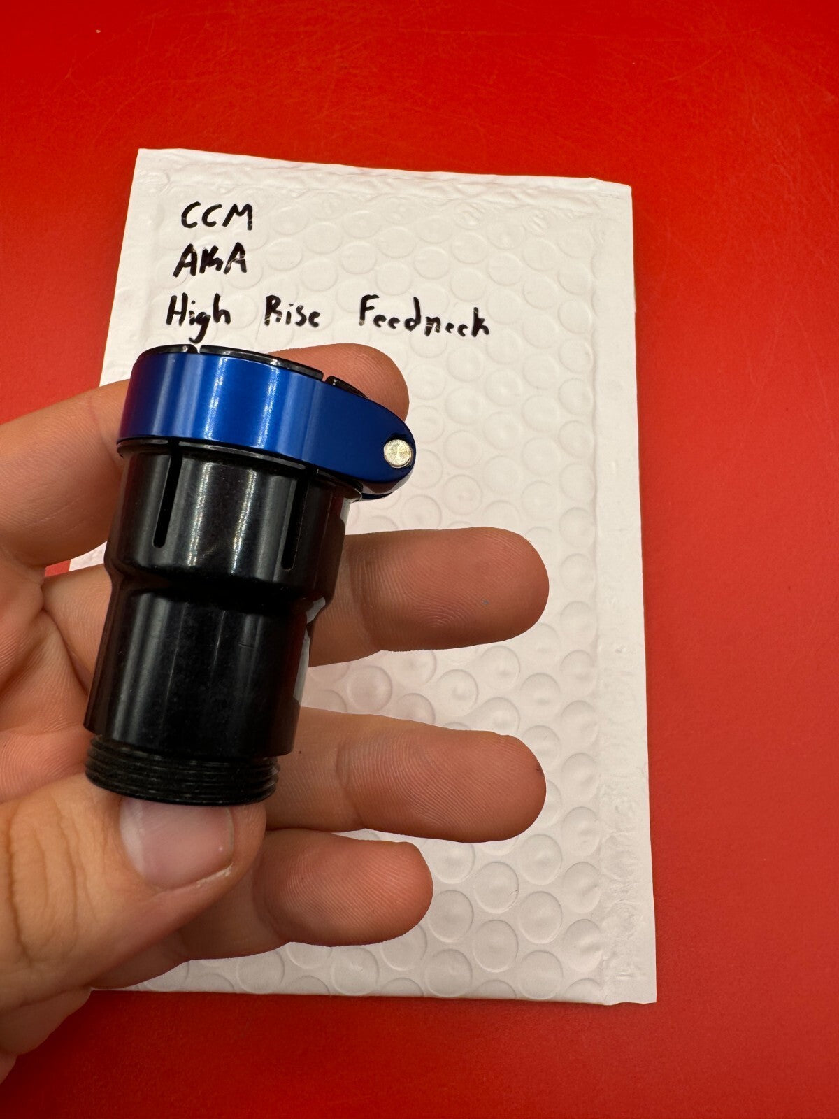 CCM AKA High Rise Feedneck - used paintball feedneck - blue/black