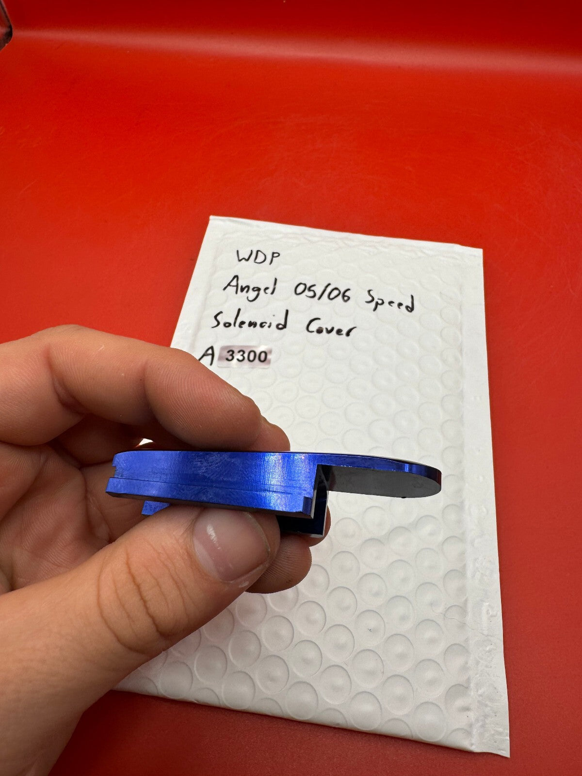 WDP Angel 05/06 Speed Solenoid Cover - used paintball solenoid cover - blue anno