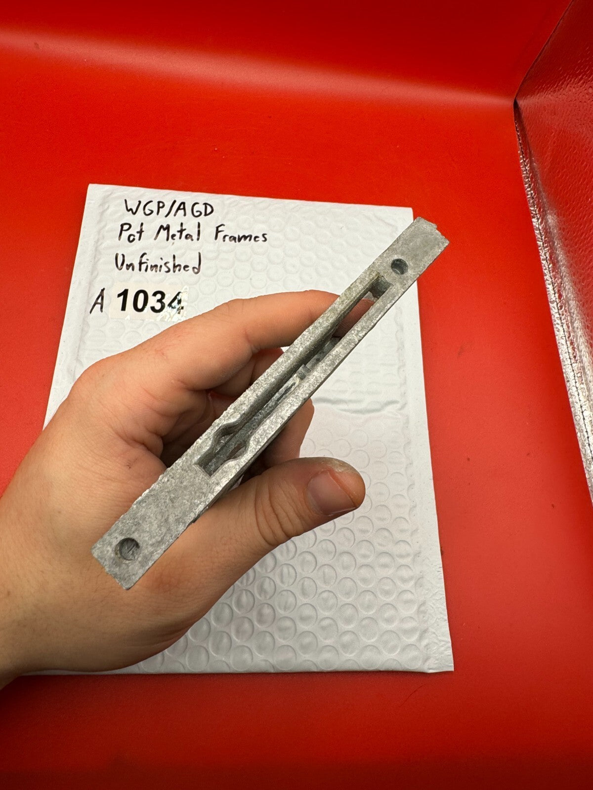 WGP/AGD Pot Metal Paintball Marker Frame Unfinished - used paintball grip frame - raw / unfinished pot metal