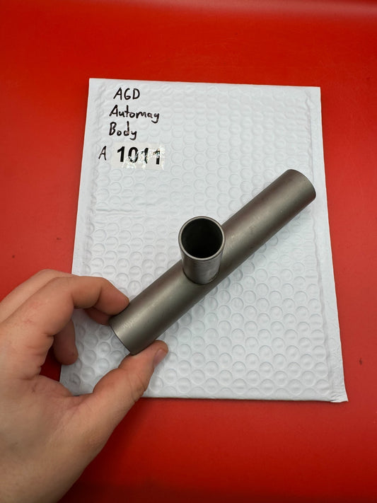 AGD Automag Body - used paintball receiver body / main body tube - raw / bare aluminum (stripped or unfinished)