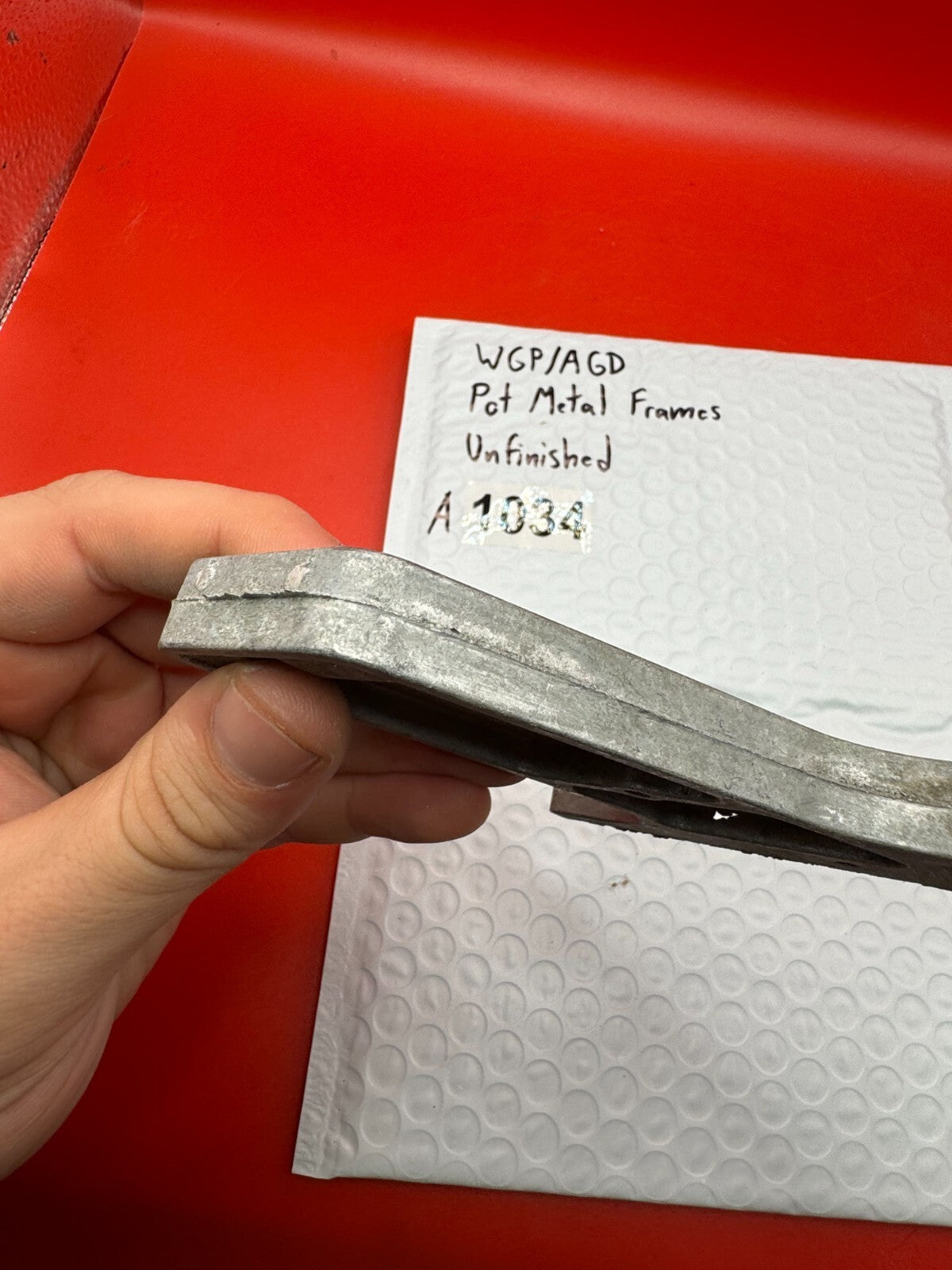 WGP/AGD Pot Metal Paintball Marker Frame Unfinished - used paintball grip frame - raw / unfinished pot metal