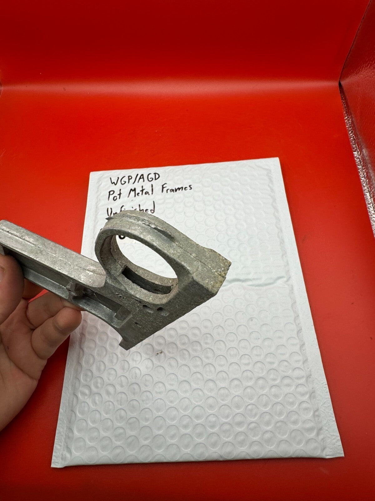 WGP/AGD Pot Metal Paintball Marker Frame Unfinished - used paintball grip frame - raw / unfinished pot metal