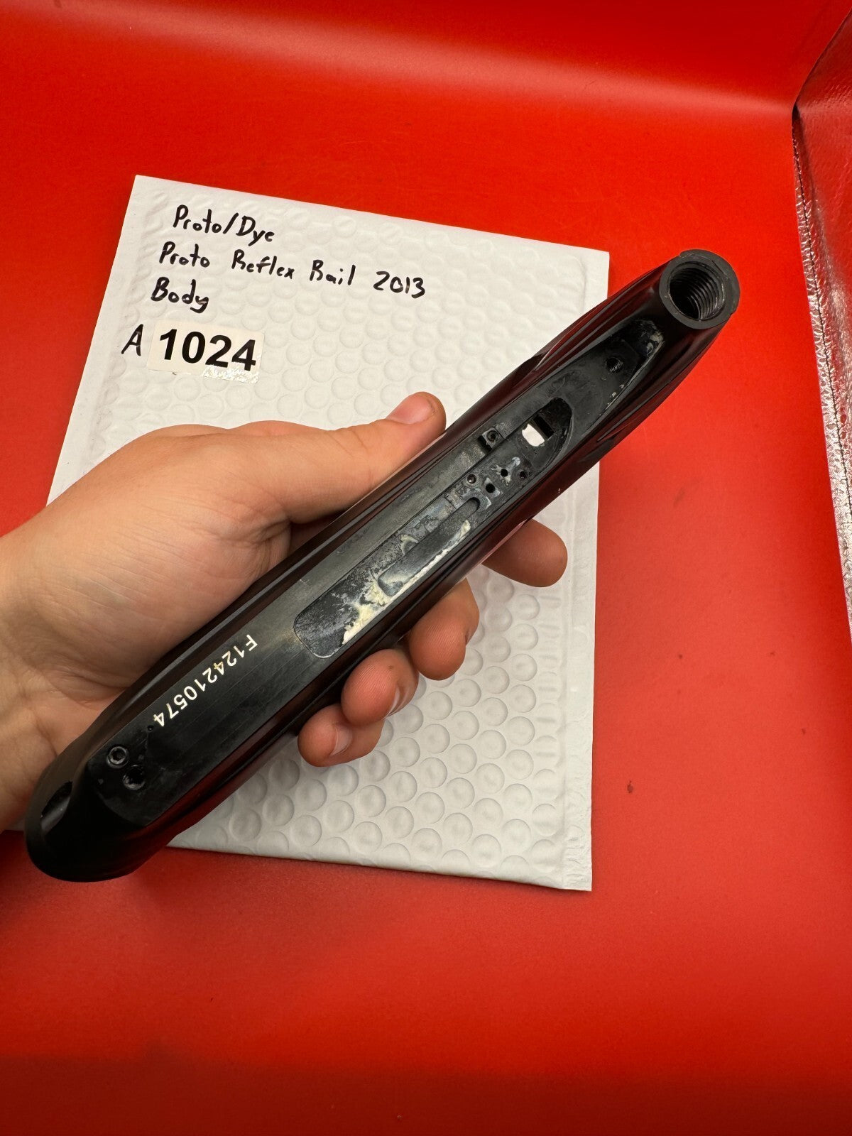 Proto/Dye Proto Reflex Rail 2013 Body - used paintball marker body - black matte with gloss black / red accent inlays