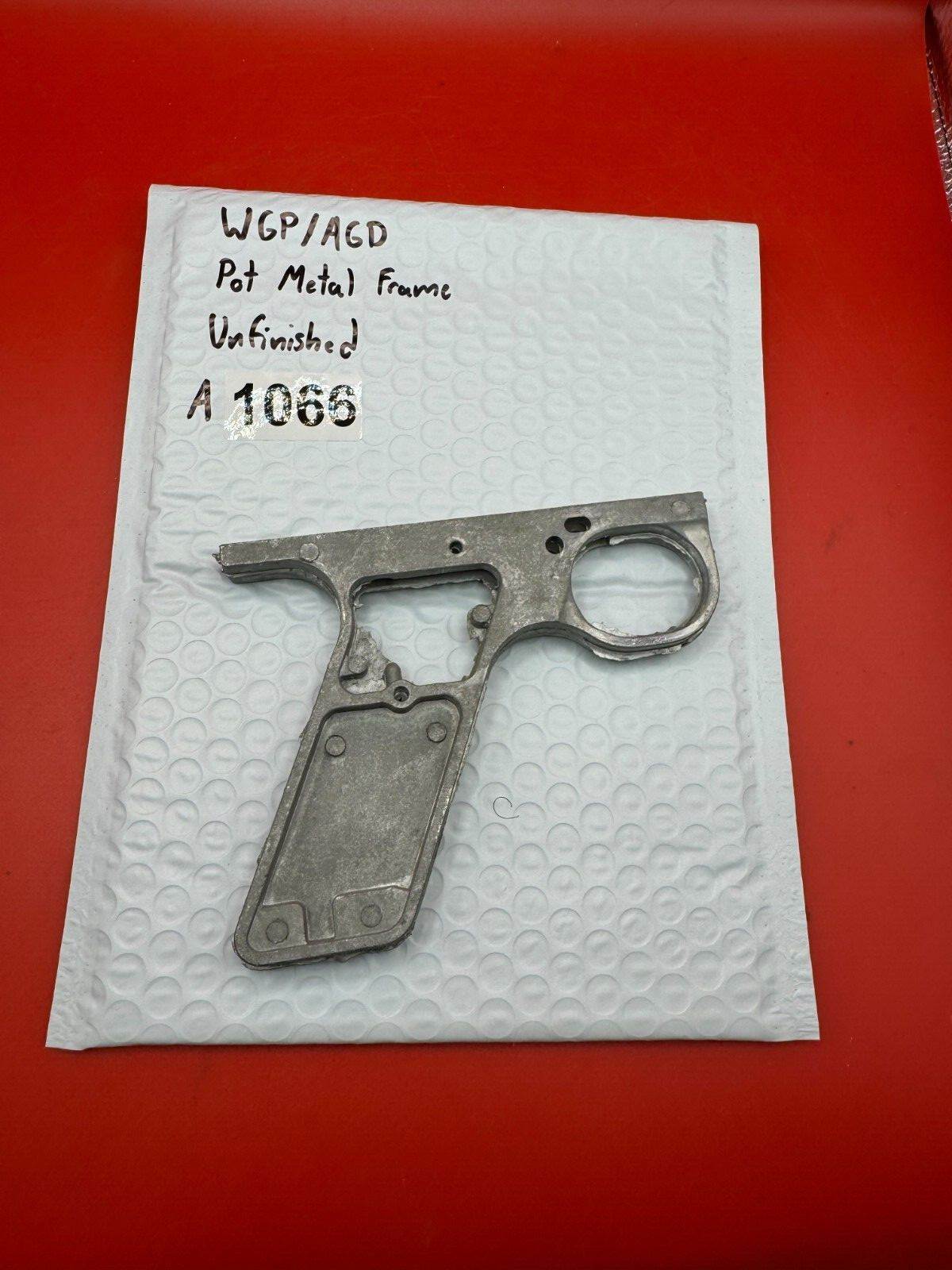 WGP/AGD Pot Metal Paintball Marker Frame Unfinished - used paintball grip frame - raw / unfinished silver