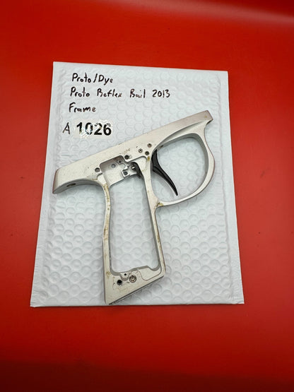 Proto/Dye Proto Reflex Rail 2013 Frame - used paintball trigger frame - silver / raw aluminum