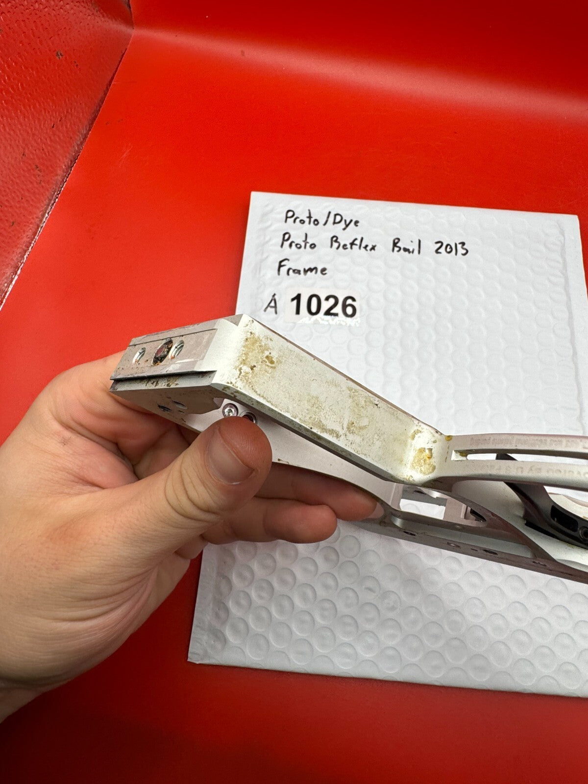 Proto/Dye Proto Reflex Rail 2013 Frame - used paintball trigger frame - silver / raw aluminum