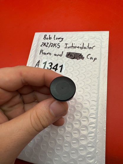 Bob Long 2K2/2K5 Intimidator Ram and Cap - used paintball ram and cap - black/silver