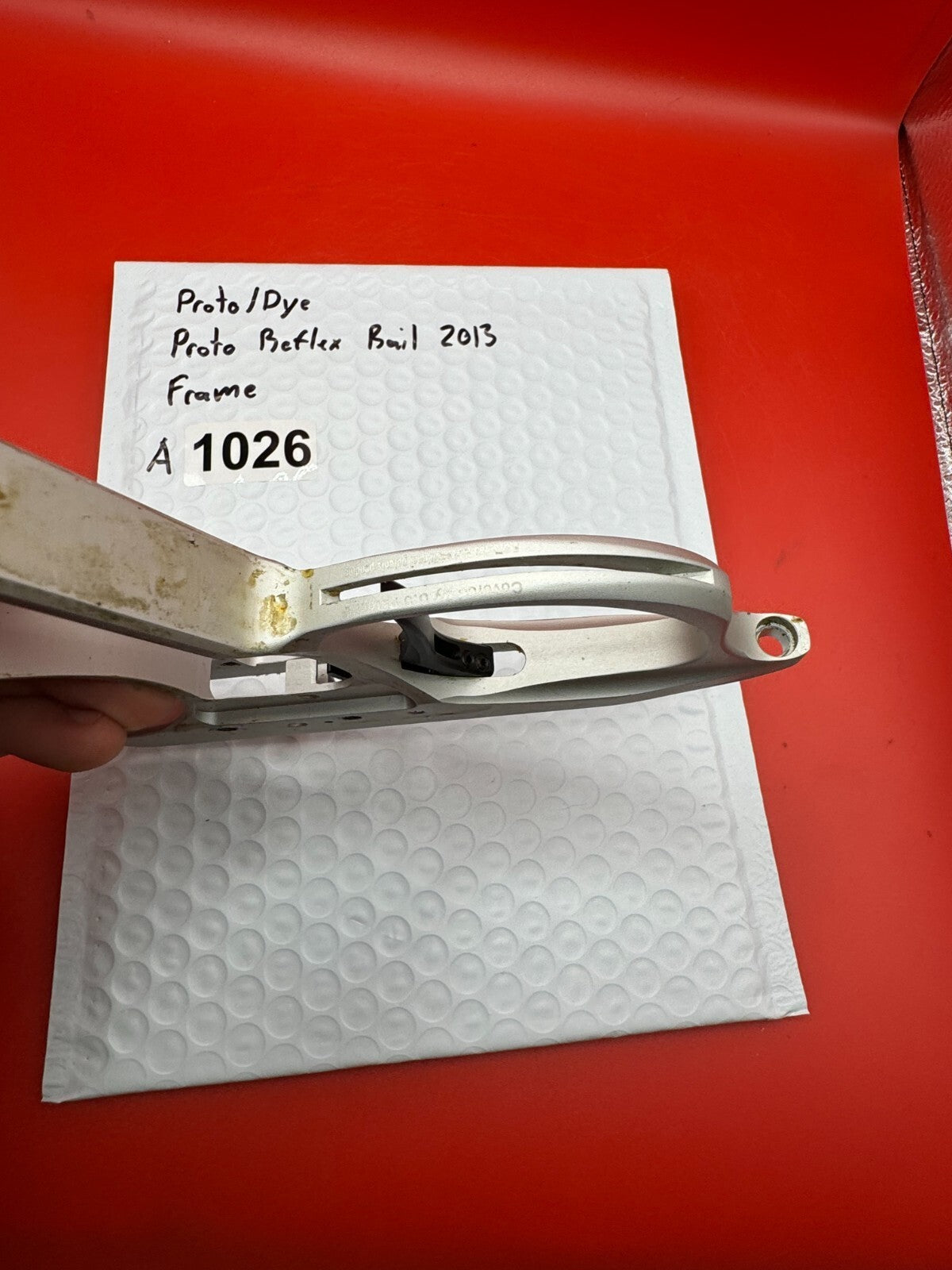 Proto/Dye Proto Reflex Rail 2013 Frame - used paintball trigger frame - silver / raw aluminum