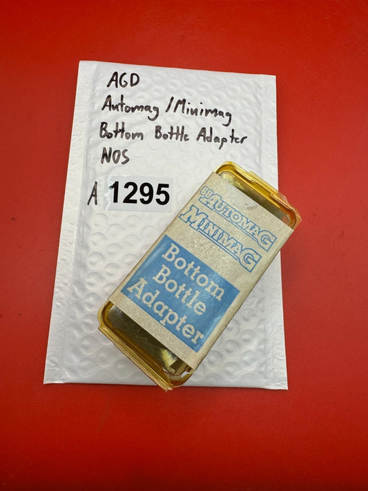 AGD Automag/Mnimag Bottom Bottle Adapter NOS - used paintball bottom bottle adapter - black/gold