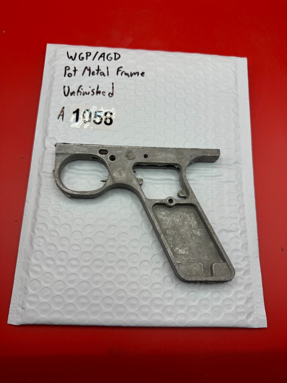 WGP/AGD Pot Metal Paintball Marker Frame Unfinished - used paintball grip frame - raw / unfinished pot metal