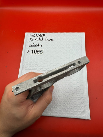WGP/AGD Pot Metal Paintball Marker Frame Unfinished - used paintball grip frame - raw / unfinished silver