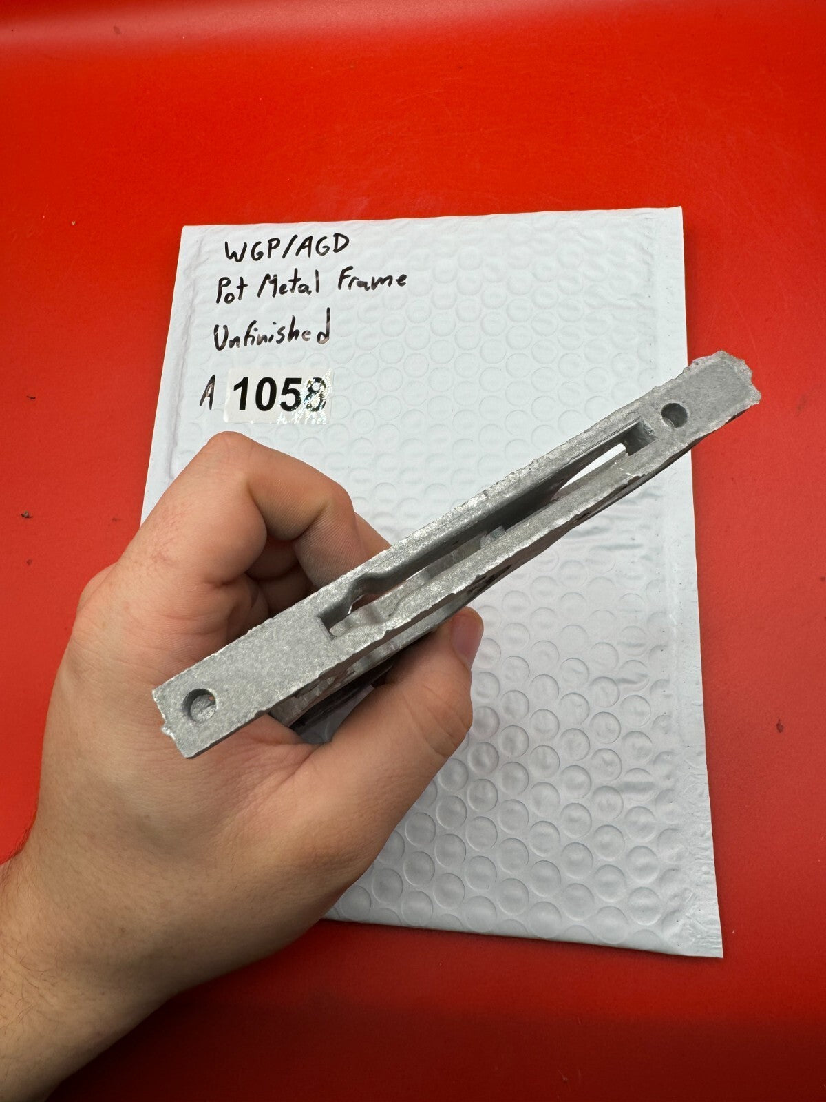 WGP/AGD Pot Metal Paintball Marker Frame Unfinished - used paintball grip frame - raw / unfinished pot metal