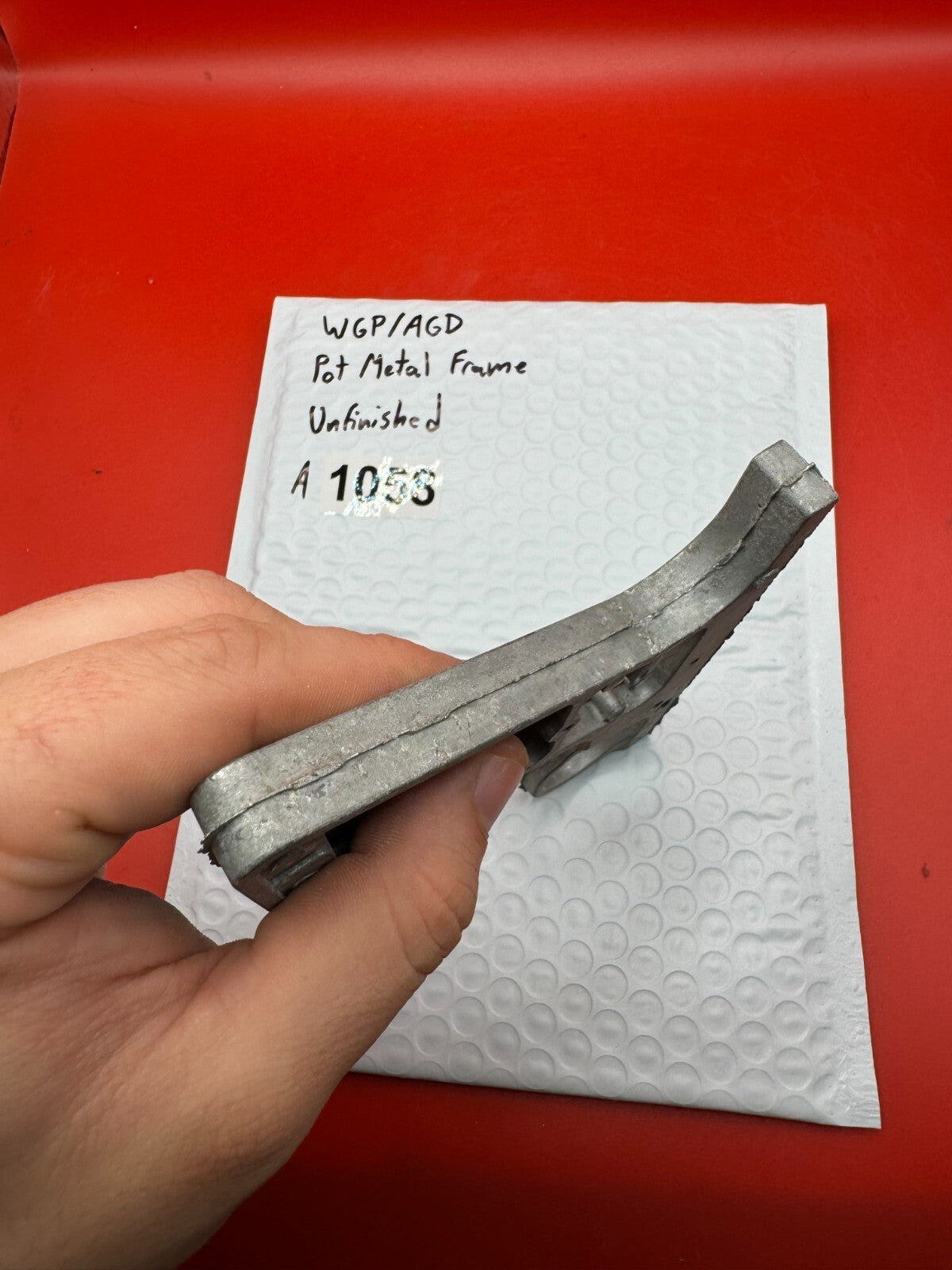WGP/AGD Pot Metal Paintball Marker Frame Unfinished - used paintball grip frame - raw / unfinished pot metal