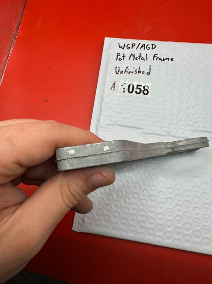 WGP/AGD Pot Metal Paintball Marker Frame Unfinished - used paintball grip frame - raw / unfinished pot metal
