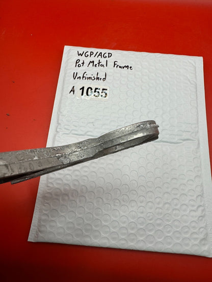 WGP/AGD Pot Metal Paintball Marker Frame Unfinished - used paintball grip frame - raw / unfinished silver