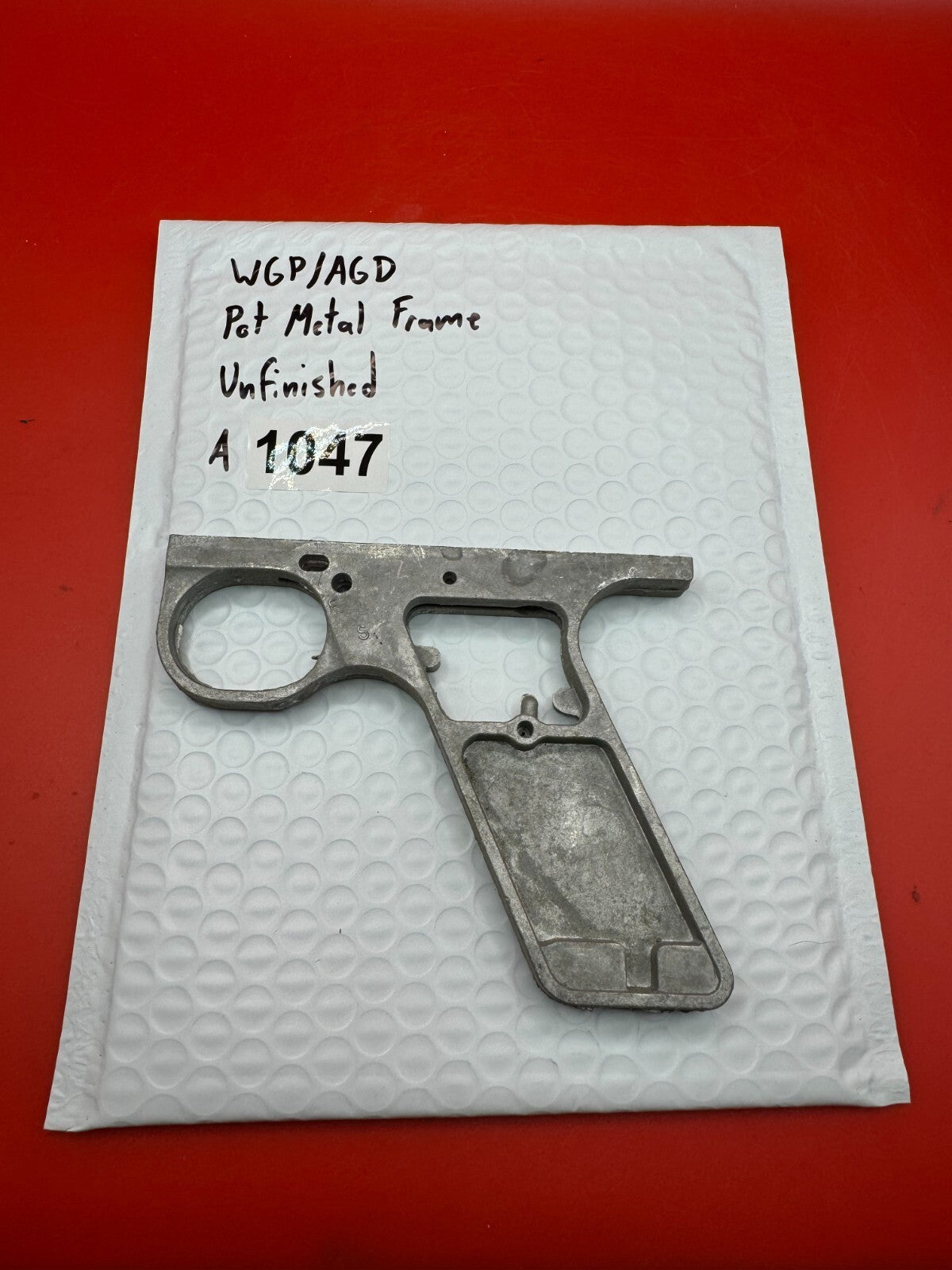 WGP/AGD Pot Metal Paintball Marker Frame Unfinished - used paintball grip frame - raw / unfinished silver