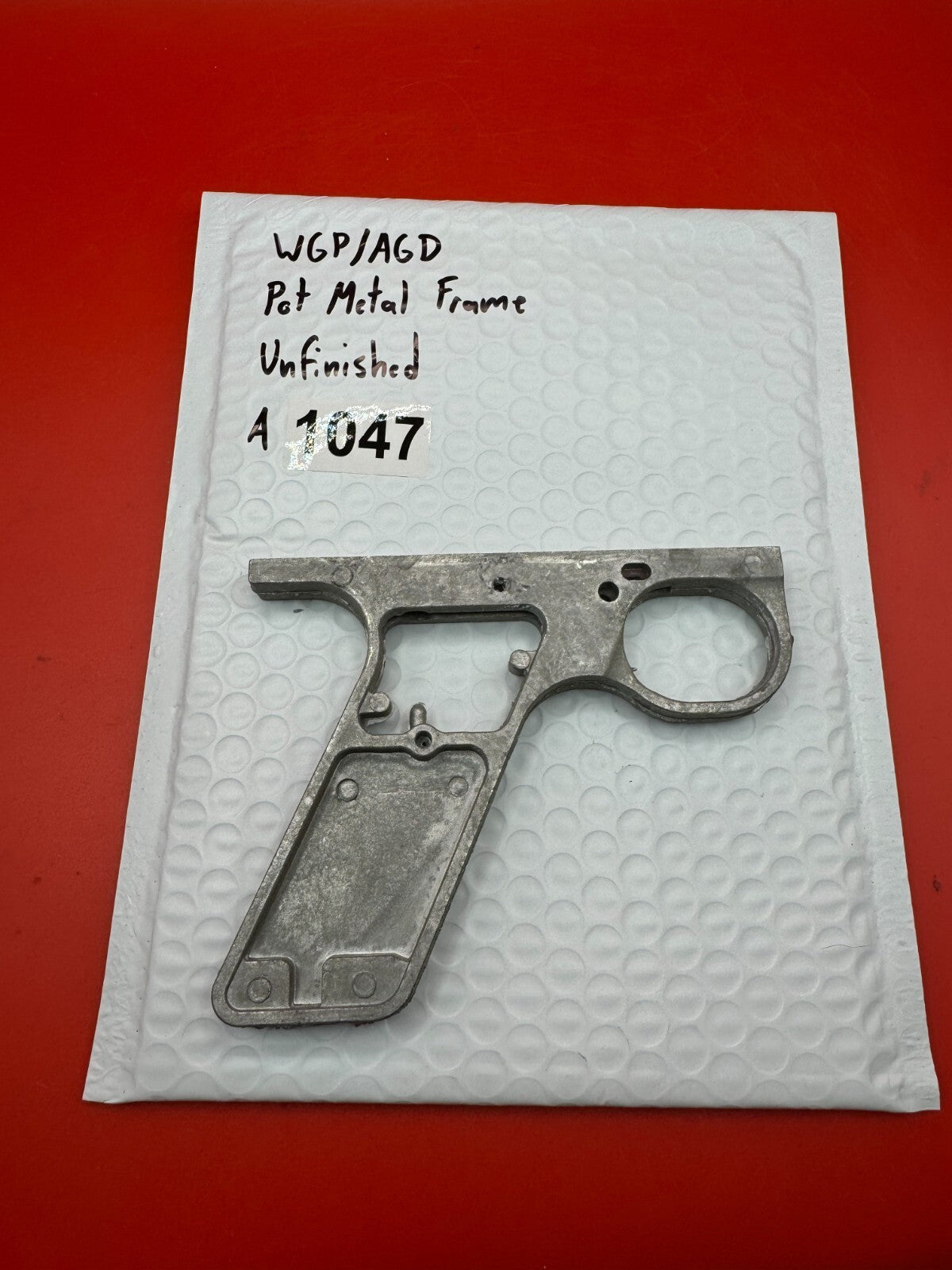 WGP/AGD Pot Metal Paintball Marker Frame Unfinished - used paintball grip frame - raw / unfinished silver