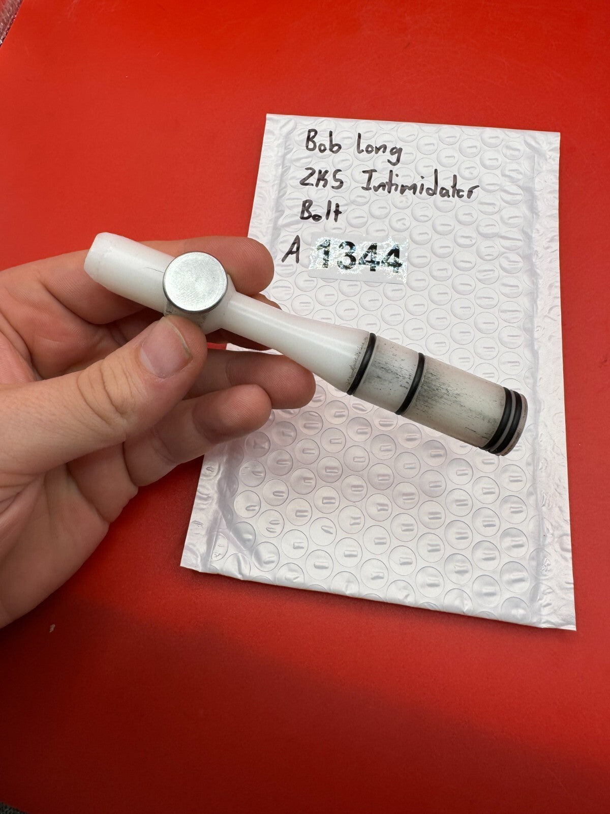 Bob Long 2K5 Intimidator Bolt - used paintball bolt - white
