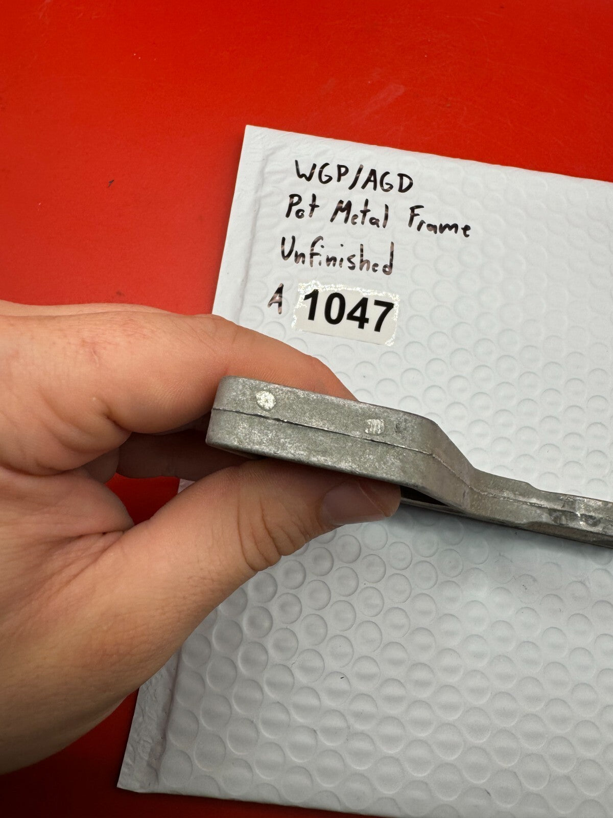 WGP/AGD Pot Metal Paintball Marker Frame Unfinished - used paintball grip frame - raw / unfinished silver