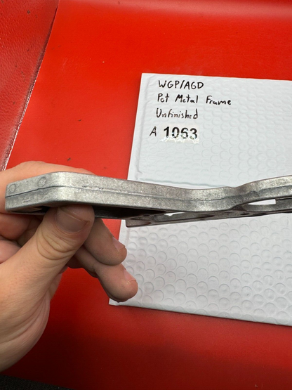 WGP/AGD Pot Metal Paintball Marker Frame Unfinished - used paintball grip frame - raw / unfinished silver