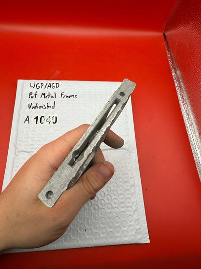 WGP/AGD Pot Metal Paintball Marker Frame Unfinished - used paintball grip frame - raw / unfinished silver
