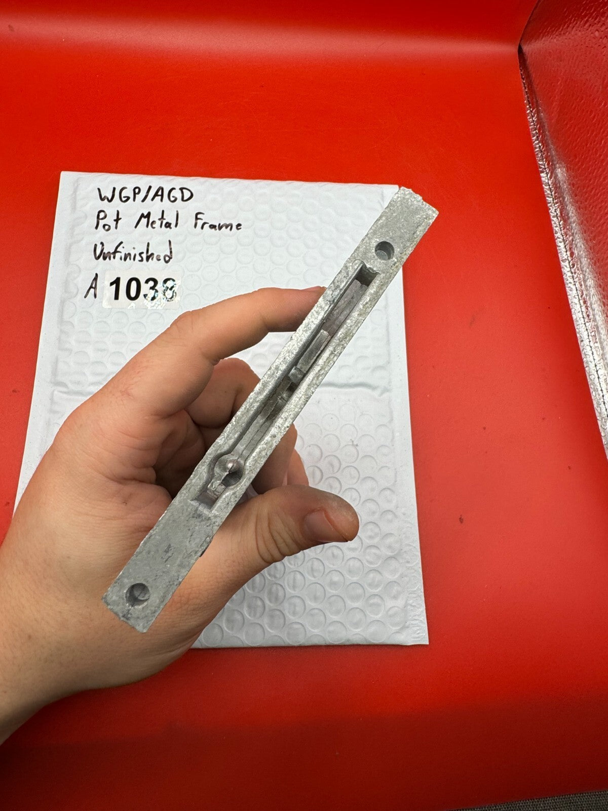 WGP/AGD Pot Metal Paintball Marker Frame Unfinished - used paintball grip frame - raw / unfinished pot metal
