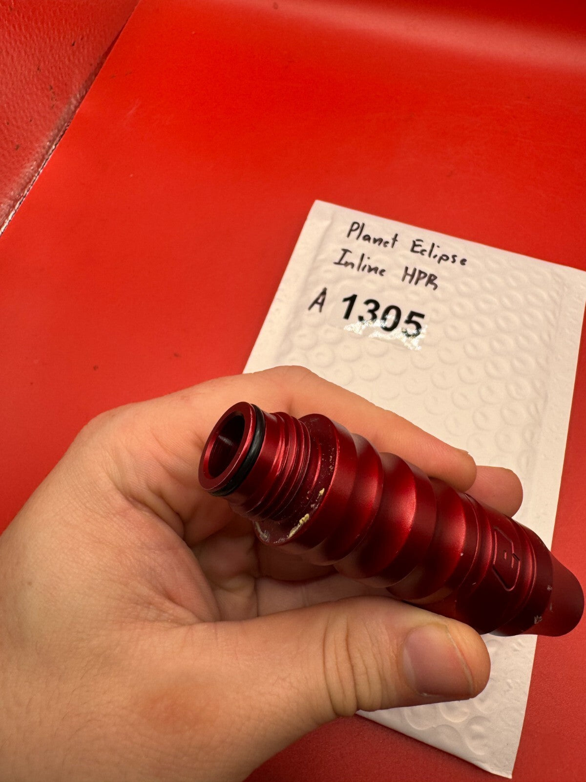 Planet Eclipse Inline HPR Star reg - used paintball hpr inline regulator - red anno
