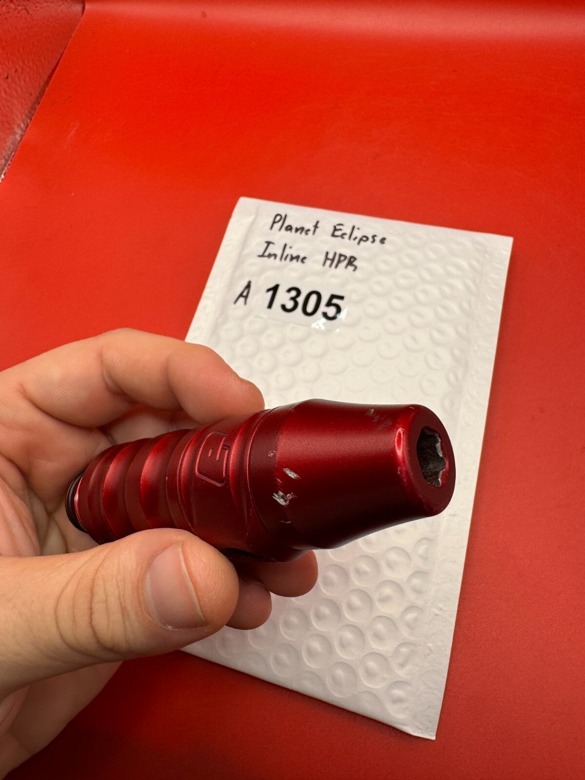 Planet Eclipse Inline HPR Star reg - used paintball hpr inline regulator - red anno