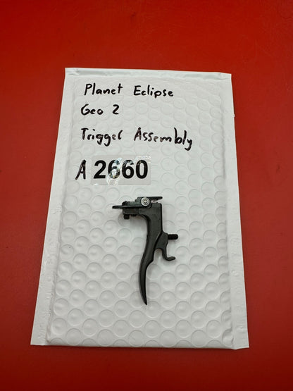 Planet Eclipse Geo 2 Trigger Assembly - used paintball trigger assembly - black
