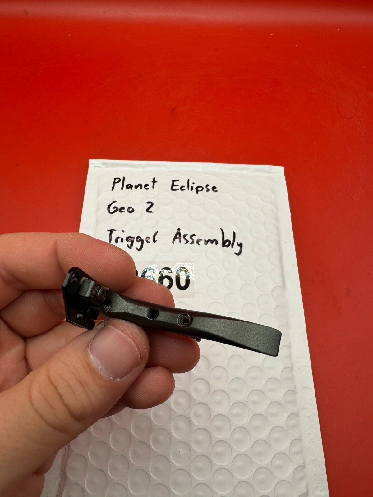 Planet Eclipse Geo 2 Trigger Assembly - used paintball trigger assembly - black